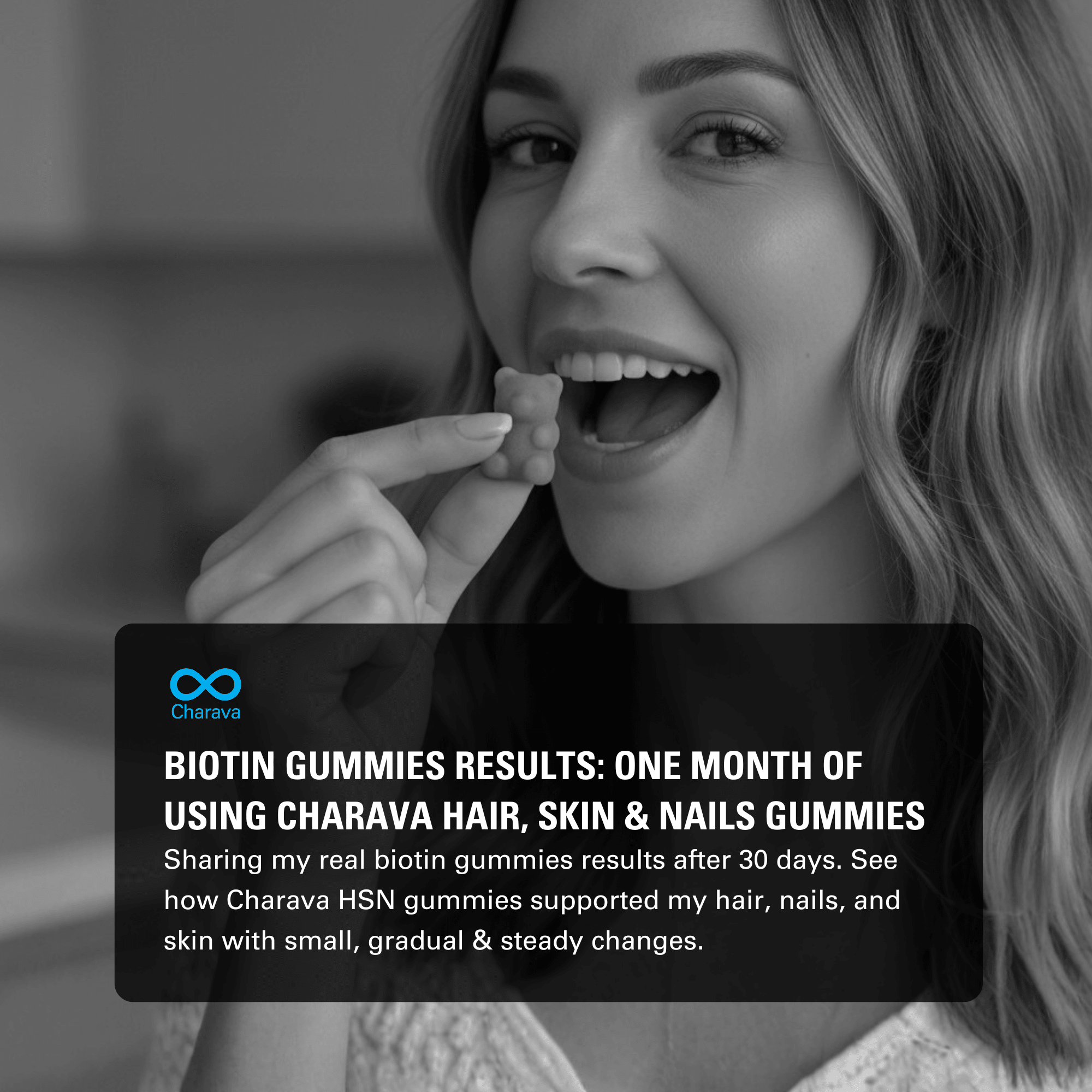 30 Days of Biotin Gummies: Stronger Nails & Hair, Glowing Skin - Charava UK