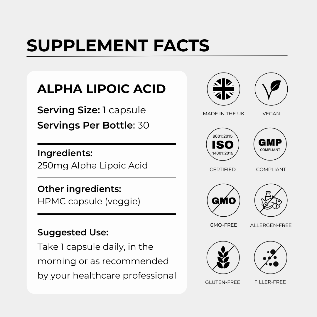 Alpha Lipoic Acid 250mg - Charava UK