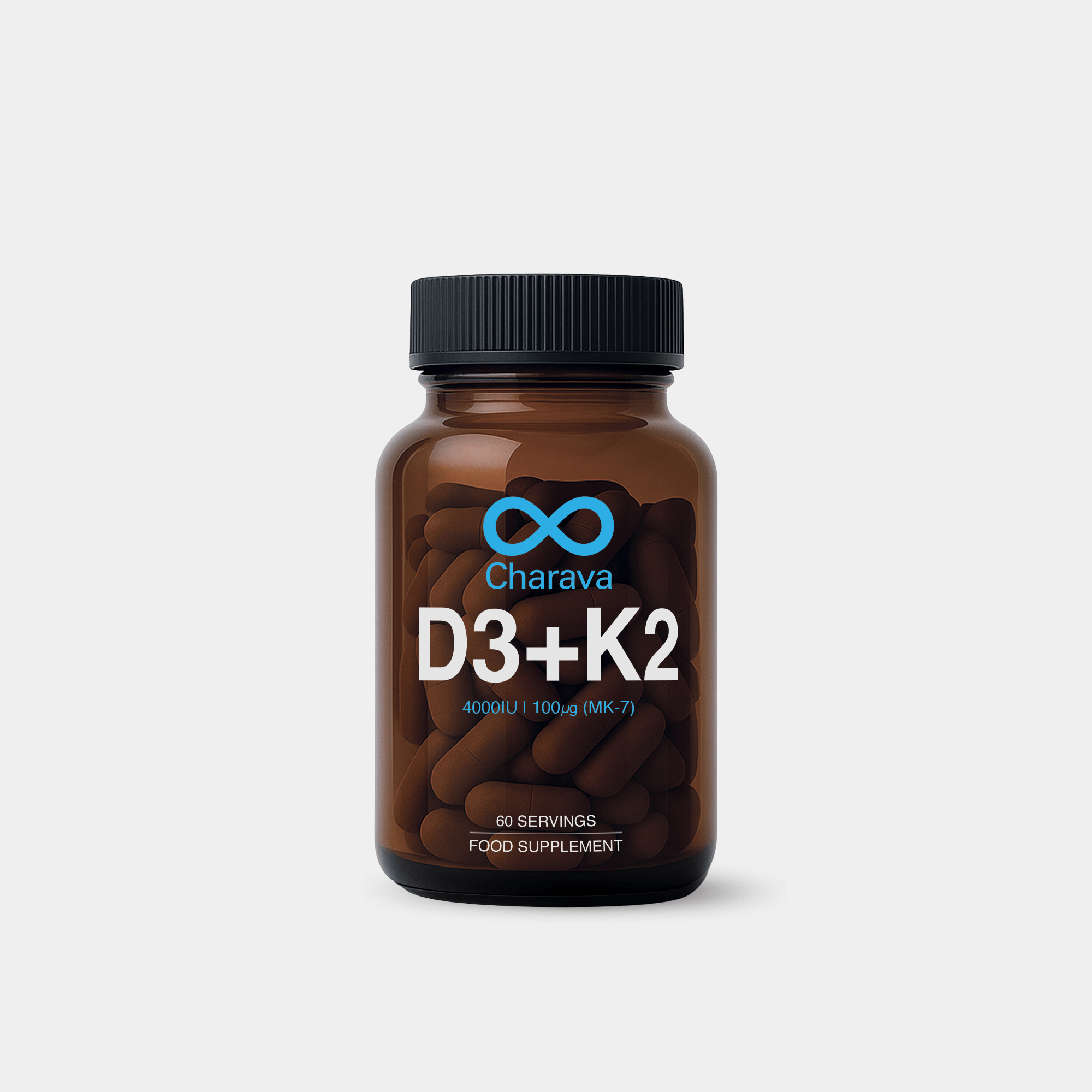 🎁 Charava Vitamin D3 (4000IU) + K2 (MK - 7) (FREE Gift) - Charava UK