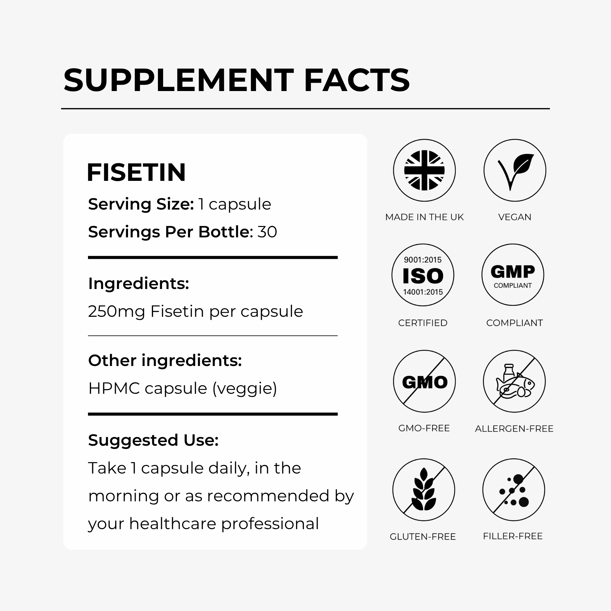 Fisetin 250mg - Charava UK
