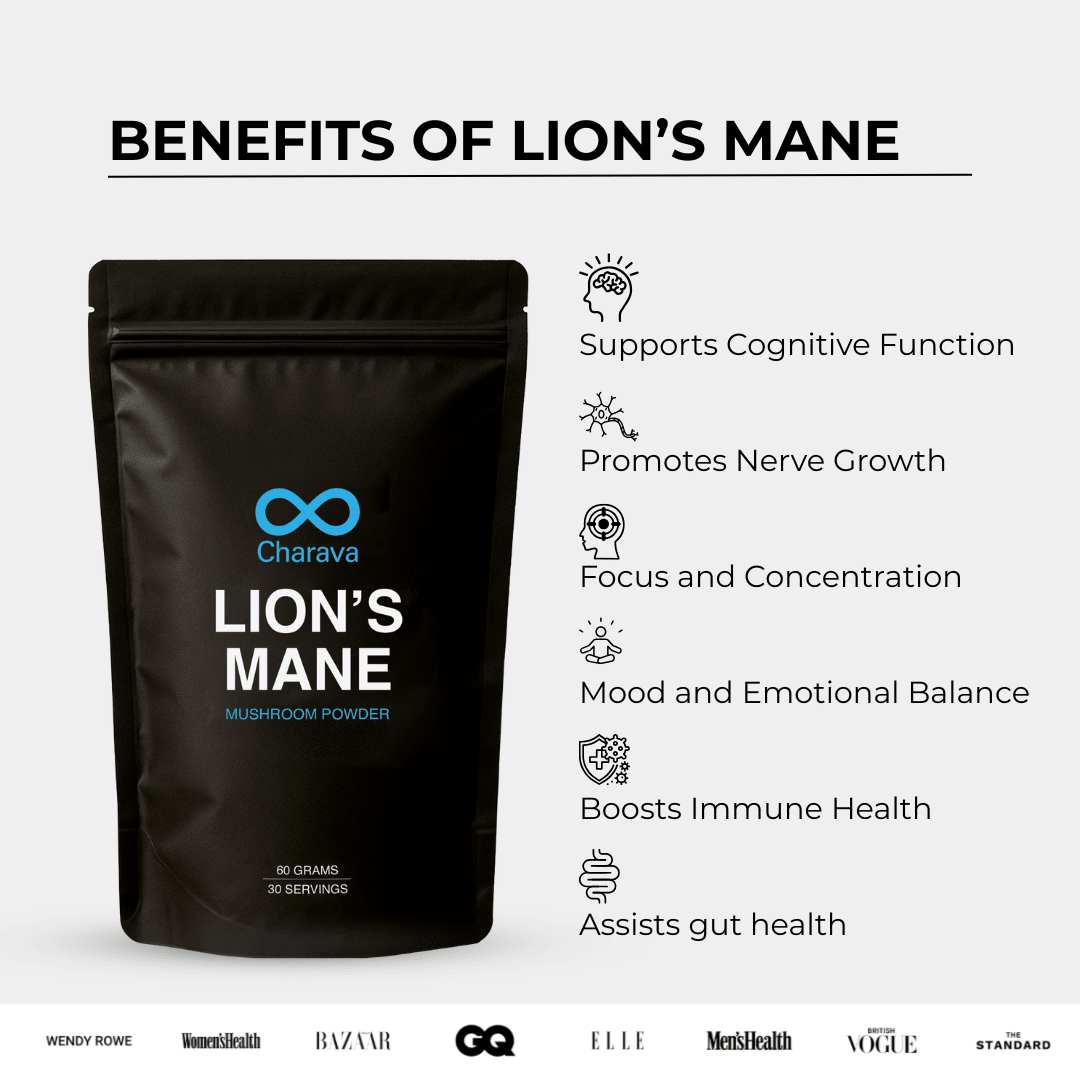 Lion's Mane Powder - 60 Grams - 30 Servings - Charava UK