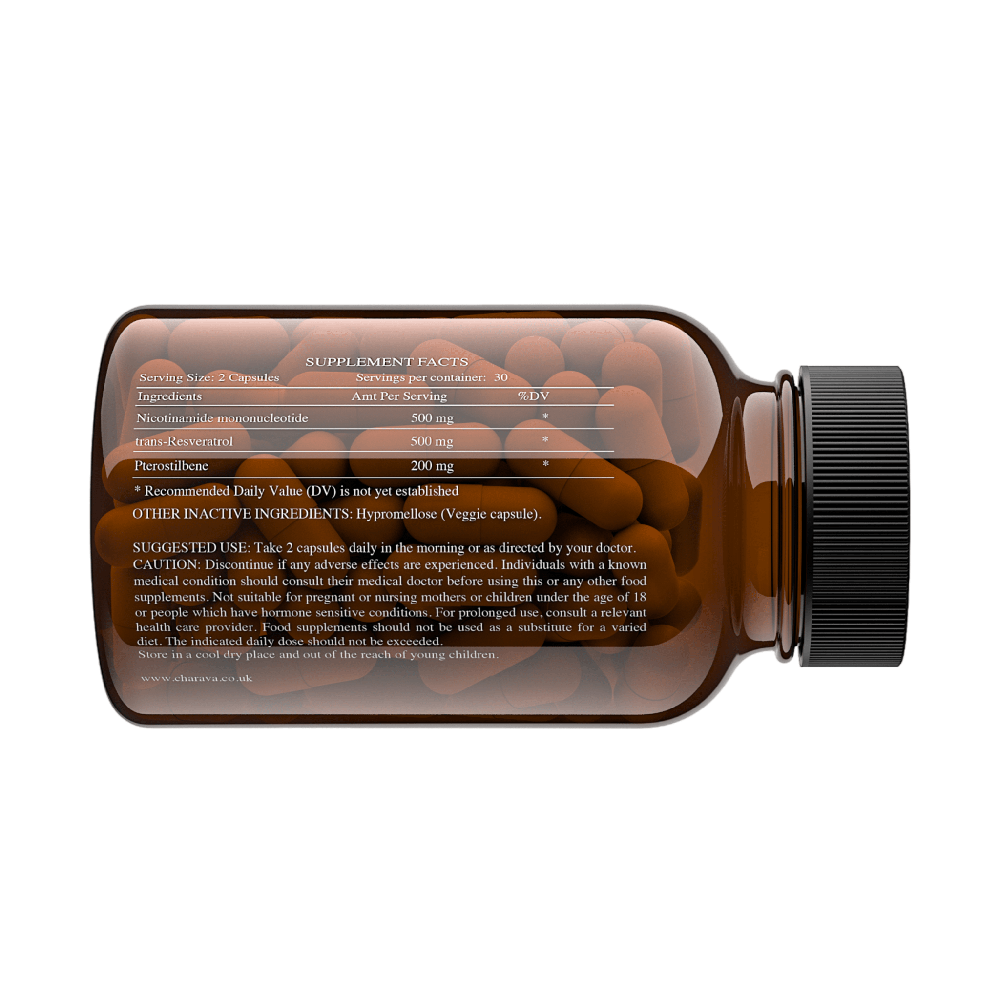 NMN+1200 (NMN, Resveratrol, Pterostilbene) - Charava UK