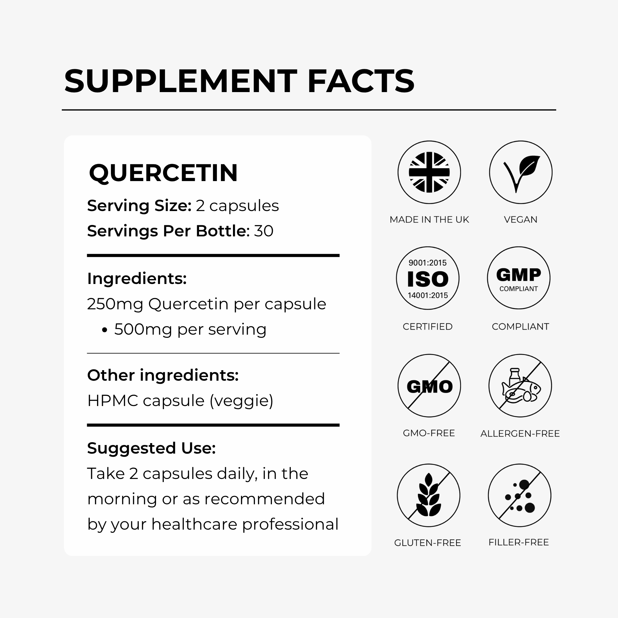 Quercetin 500mg - Charava UK