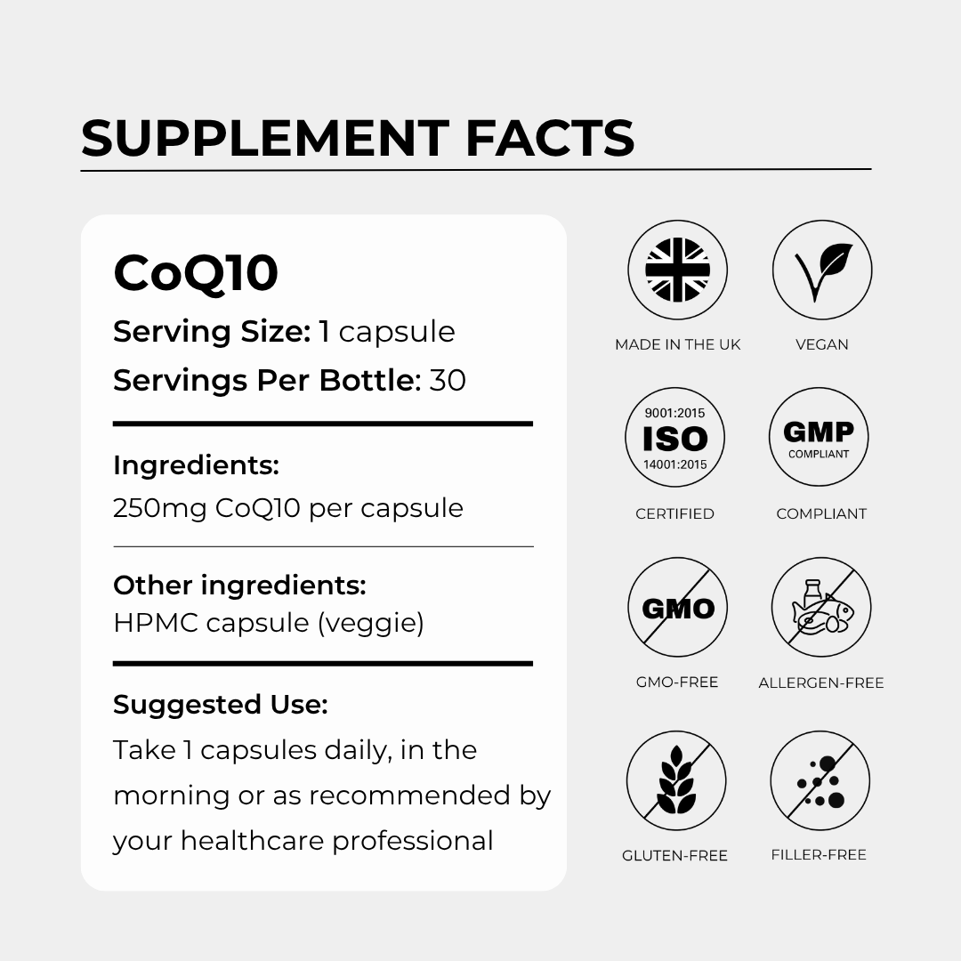 CoQ10 - Ubiquinone Coenzyme Q10 250mg - Charava UK