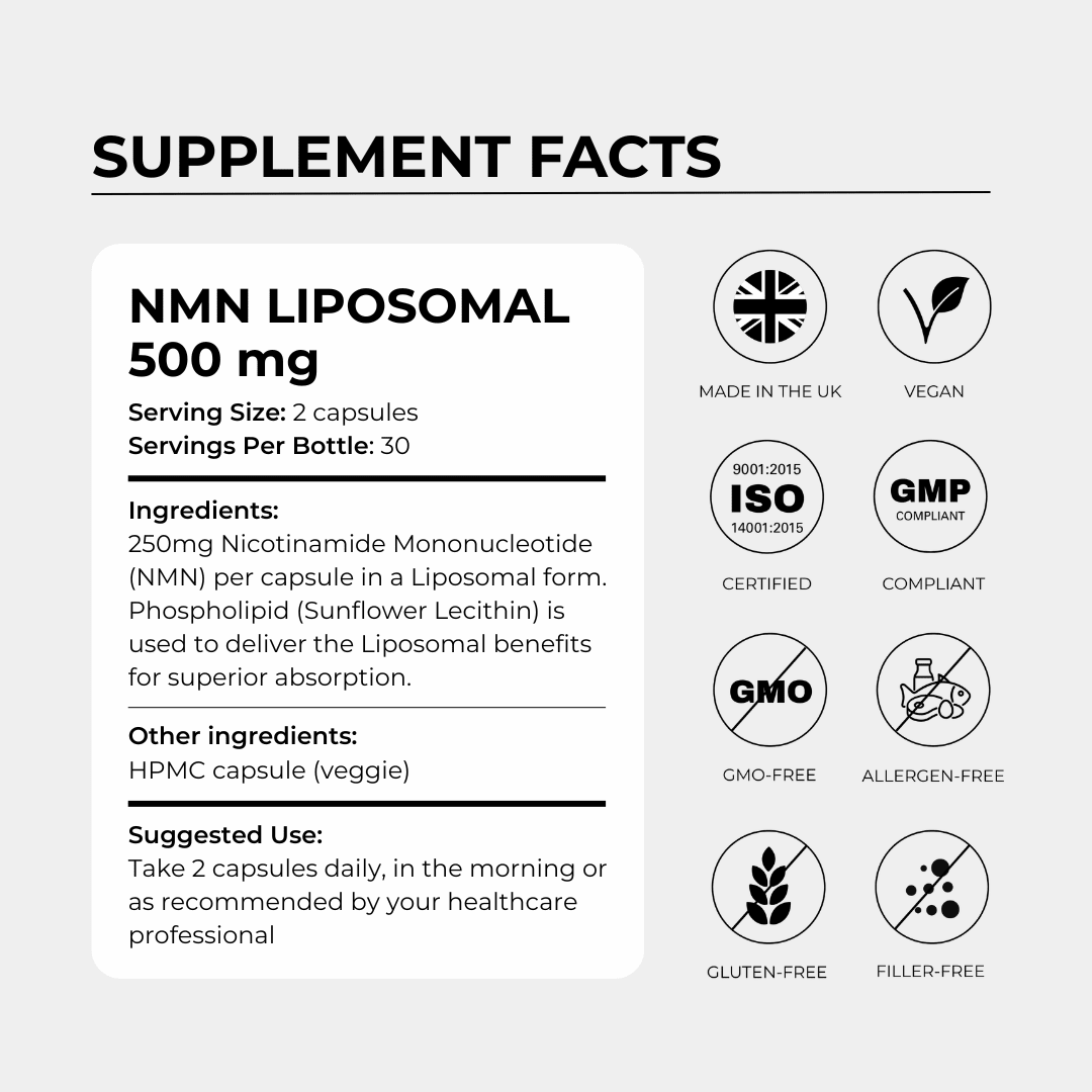 NMN 500 mg - Liposomal - Charava UK