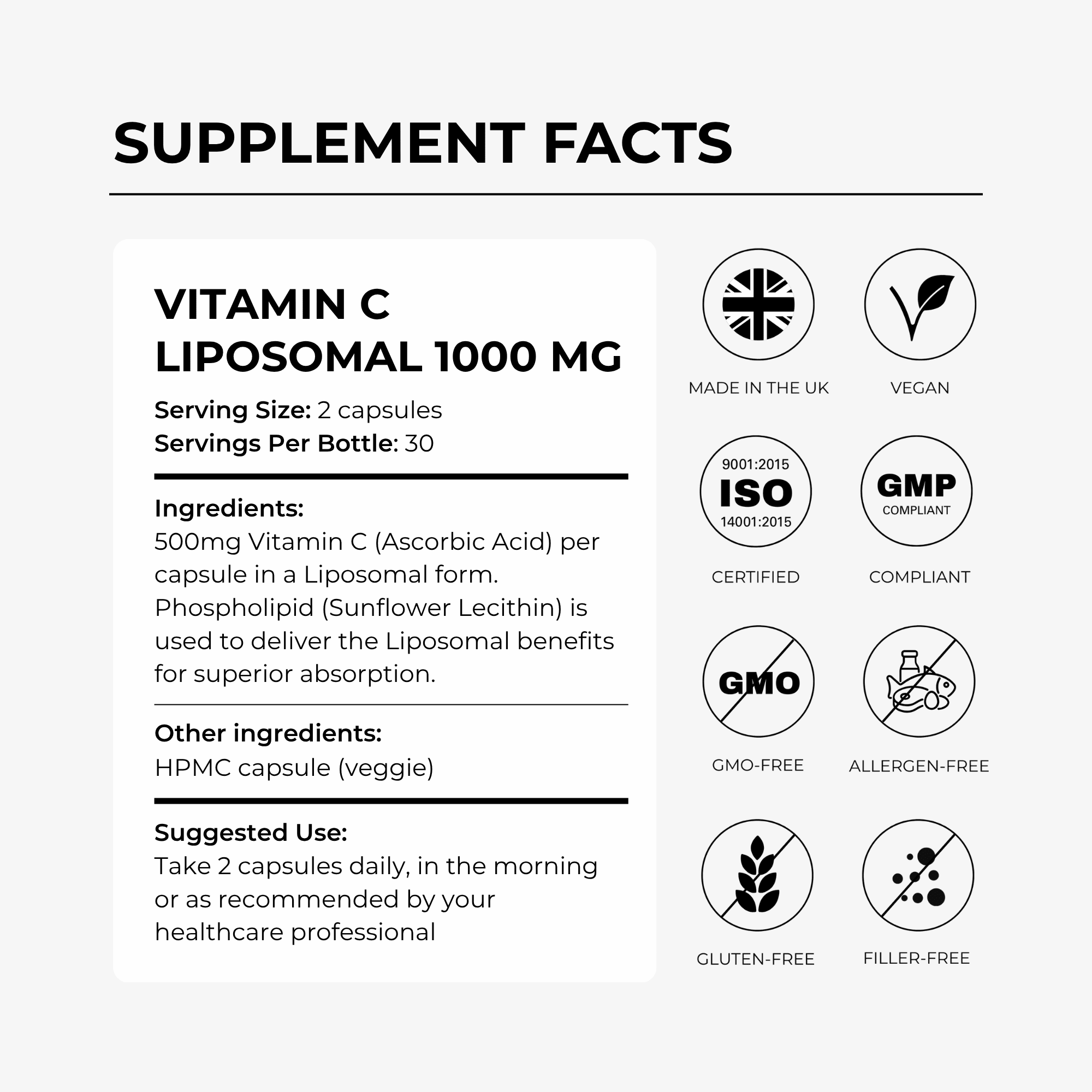 Vitamin C - Liposomal (1,000mg) - Charava UK
